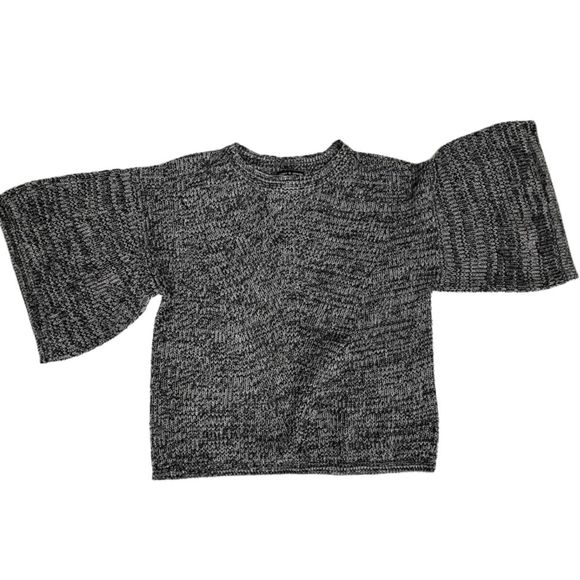 Cable and Gage Wide Half Sleeve Sleeve Black White Knit Sweater Pullover Sz XL - Picture 1 of 9